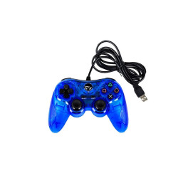 Manette Avec Fil USB (2 Mètres) Pour PS3 / Playstation 3 / PC Par TTX Tech - Bleue Transparente