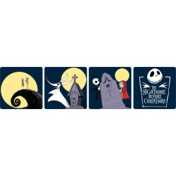 Ensemble De 4 Sous-Verre En Céramique Nightmare Before Christmas Par Bioworld Ensemble De 4 Sous-Verre En Céramique Nightmare Before Christmas Par Bioworld