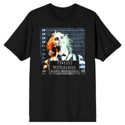 T-Shirt Beetlejuice Par Bioworld - Mug Shot (Noir)
