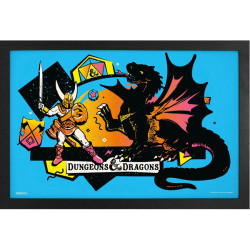Affiche Encadrée Donjons Et Dragons - Bataille Vintage