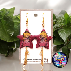 Boucles d'Oreilles Paper Mario Par Power Up - Peach Boucles d'Oreilles Paper Mario Par Power Up - Peach