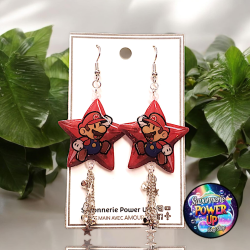 Boucles d'Oreilles Paper Mario Par Power Up - Mario Boucles d'Oreilles Paper Mario Par Power Up - Mario
