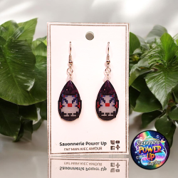 Boucles d'Oreilles Final Fantasy Par Power Up - Moogle Pixel Boucles d'Oreilles Final Fantasy Par Power Up - Moogle Pixel