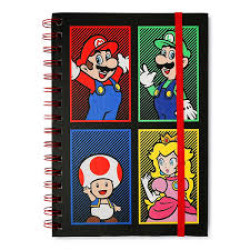 Carnet De Note Spirale Nintendo Par Pyramid America - Quatre Couleurs/Personnages Super Mario