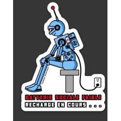 Autocollant Batterie Sociale Faible Par Turbidus Illustration